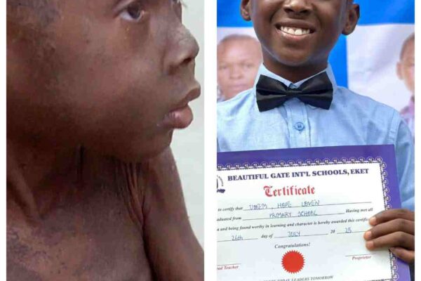 Nigerian Boy Branded Witch, Rescued By Aid Worker, Graduates Primary School